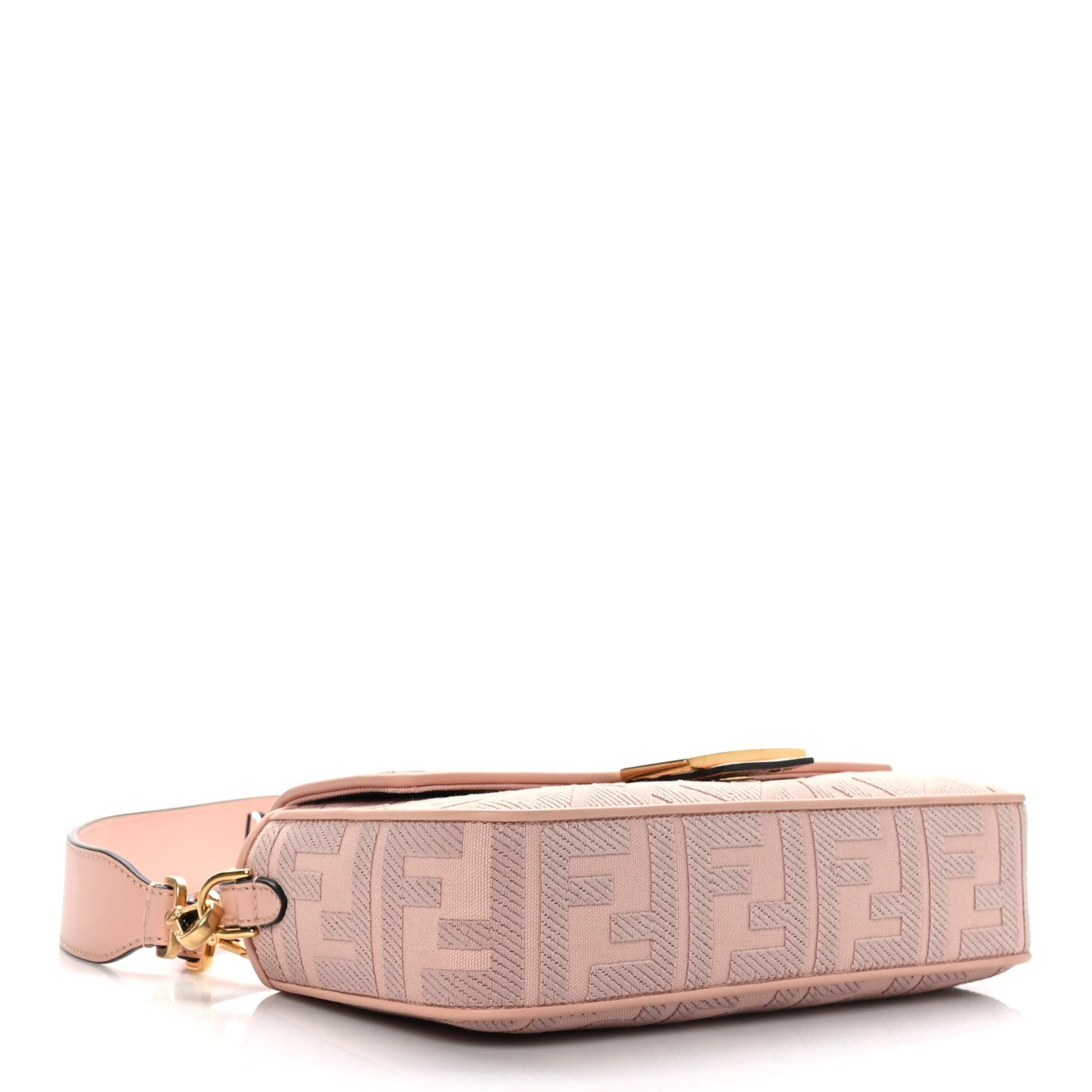 Canvas Vitello King Extra Strap FF Embroidered Baguette Baby Pink
