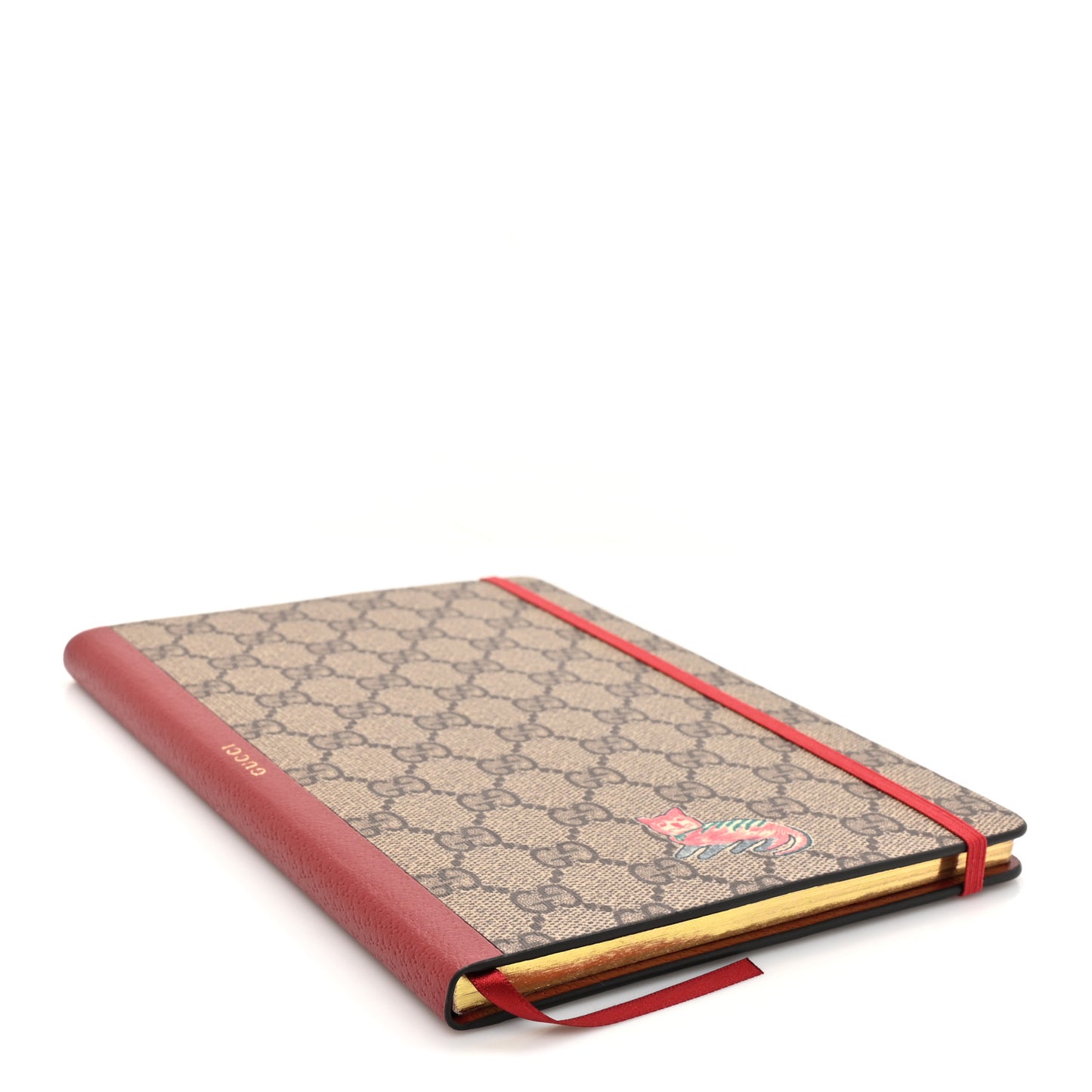 GG Supreme Monogram Pattern Red Cat Notebook Beige Multicolor New Acero