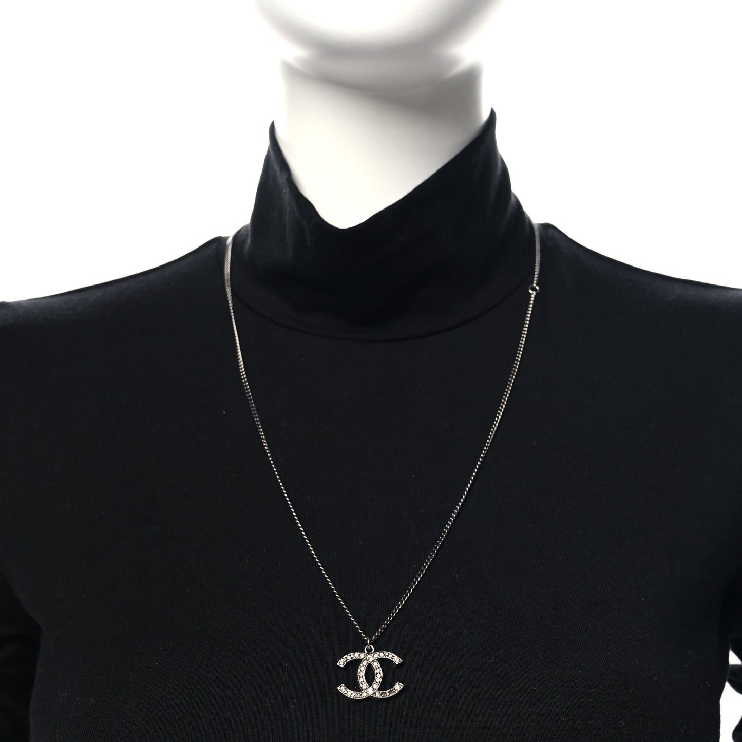 Crystal Timeless CC Necklace Ruthenium