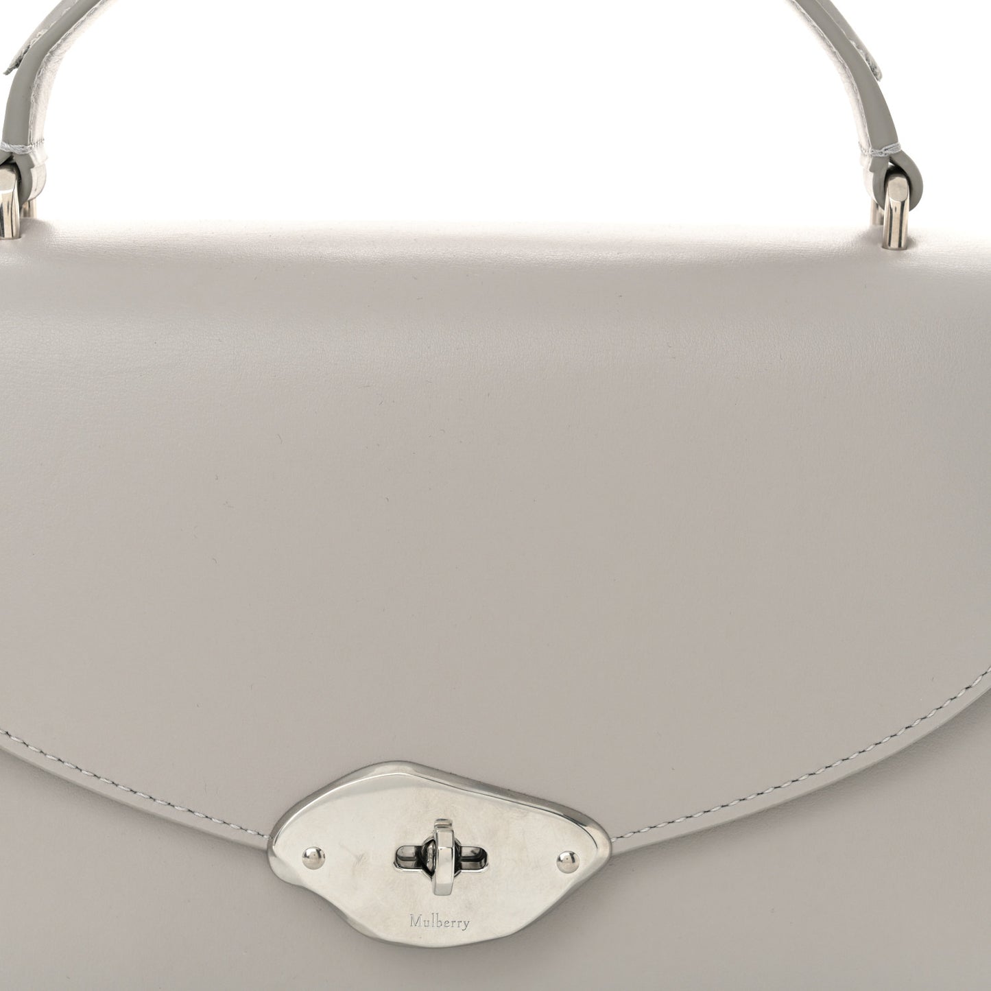 High Gloss Calfskin Lana Top Handle Pale Grey