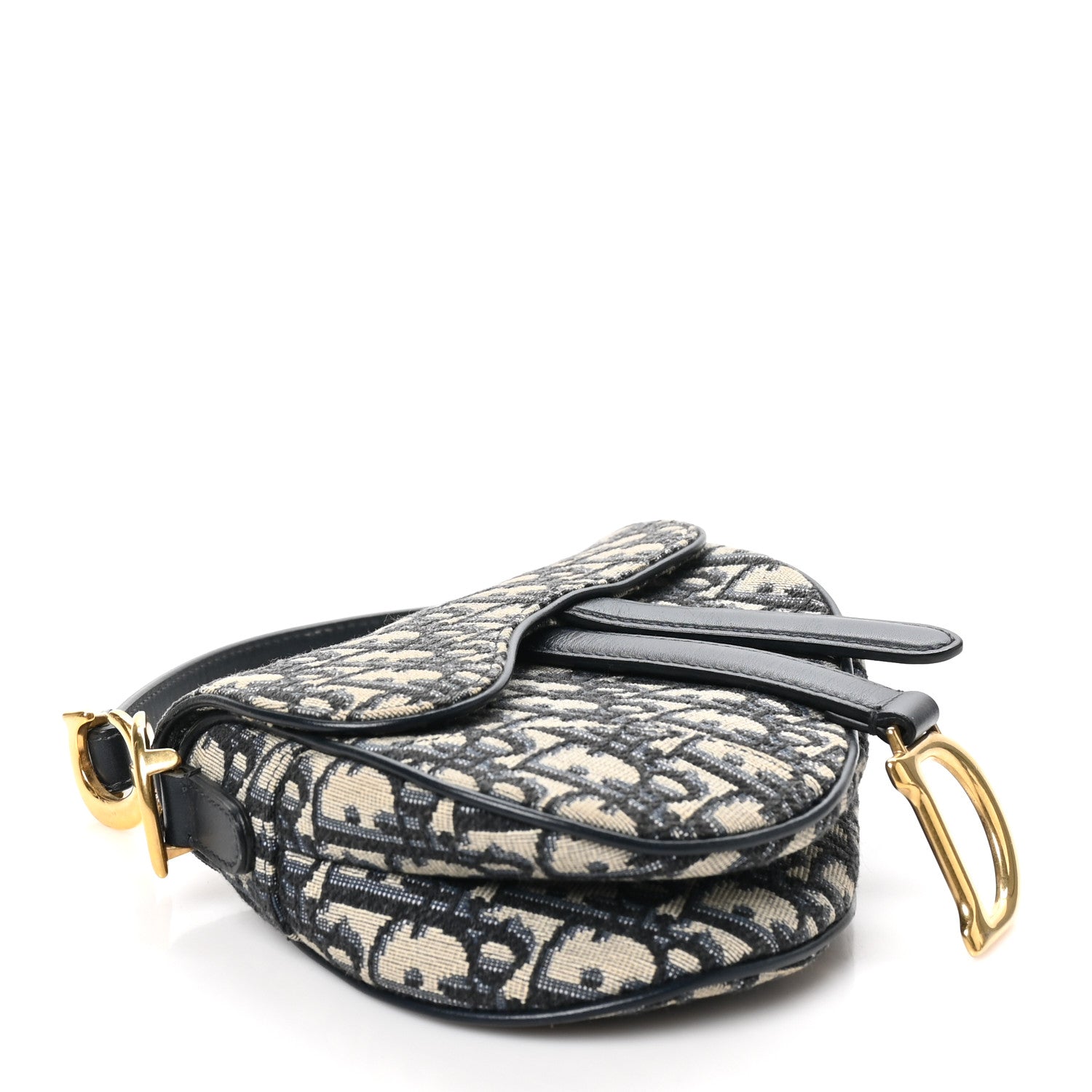 Christian Dior Oblique Mini Saddle Bag Blue 4 of 10