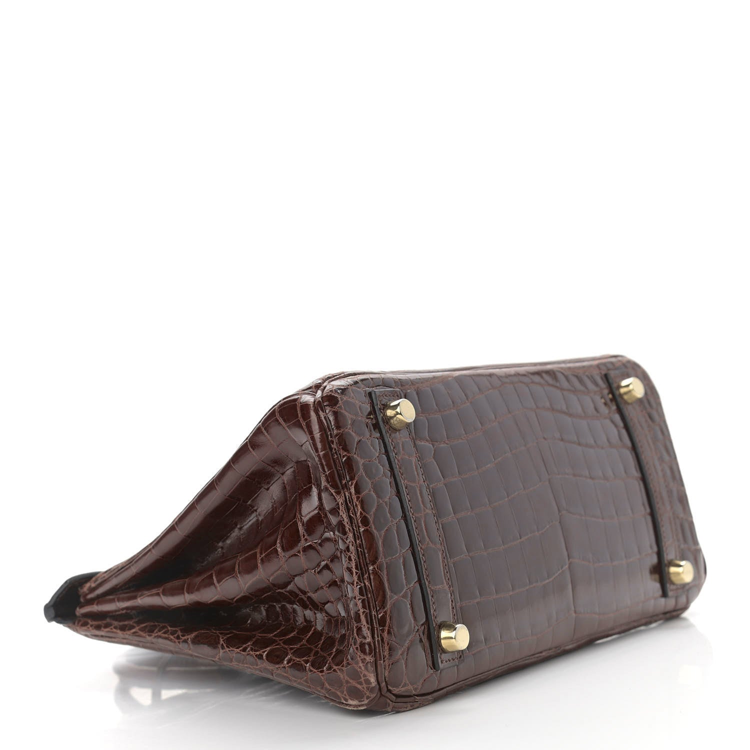 Hermes Shiny Niloticus Crocodile Birkin 25 Miel 5 of 41