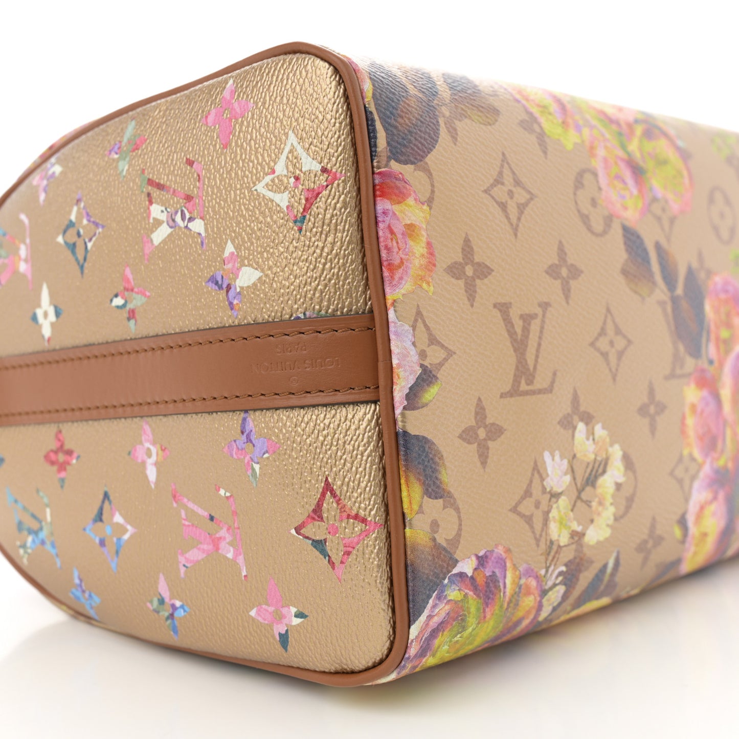 Metallic Monogram LV Garden Speedy Bandouliere 25 Gold