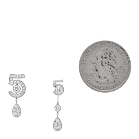 18K White Gold Diamond No 5 Transformable Earrings