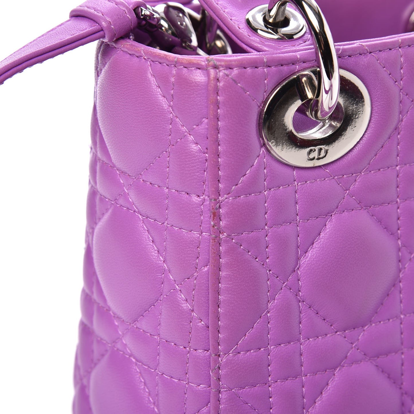 Lambskin Cannage Mini Lady Dior Purple
