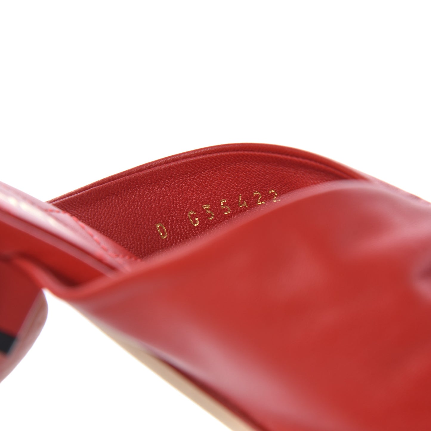 Lambskin Pearl Bow CC Flat Sandals 37 Red