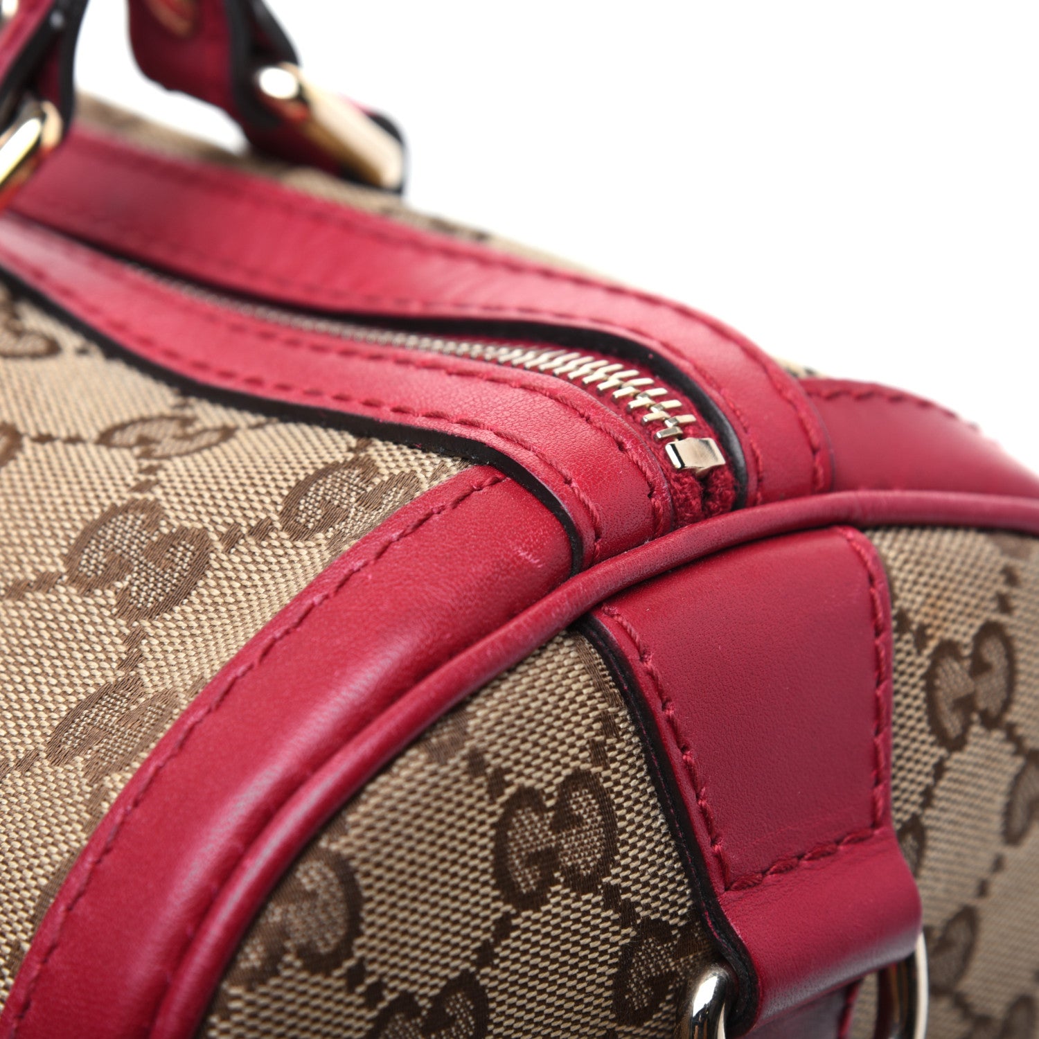 Gucci Monogram Medium Joy Boston Hibiscus Red 34 of 39