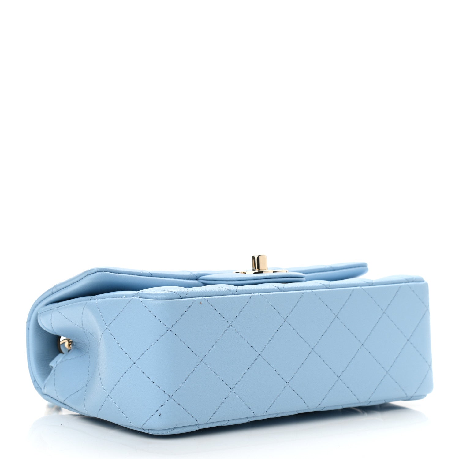 Chanel Lambskin Quilted Mini Rectangular Flap Light Blue 4 of 11