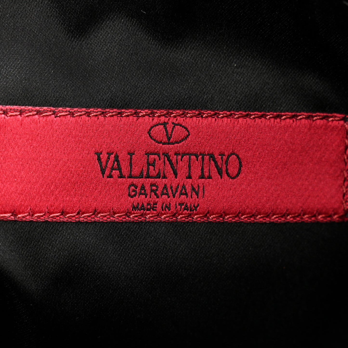Vitello Large Rockstud Zip Pouch Black
