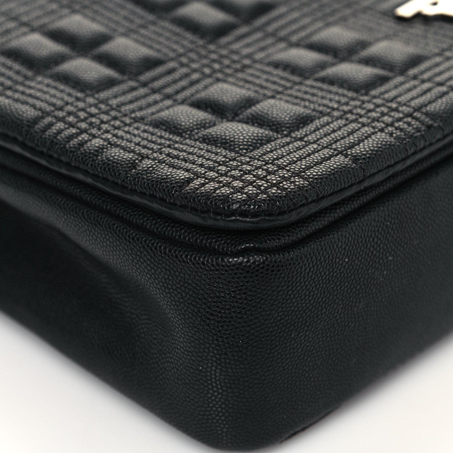 Grainy Calfskin Quilted Medium Lola Bag Black