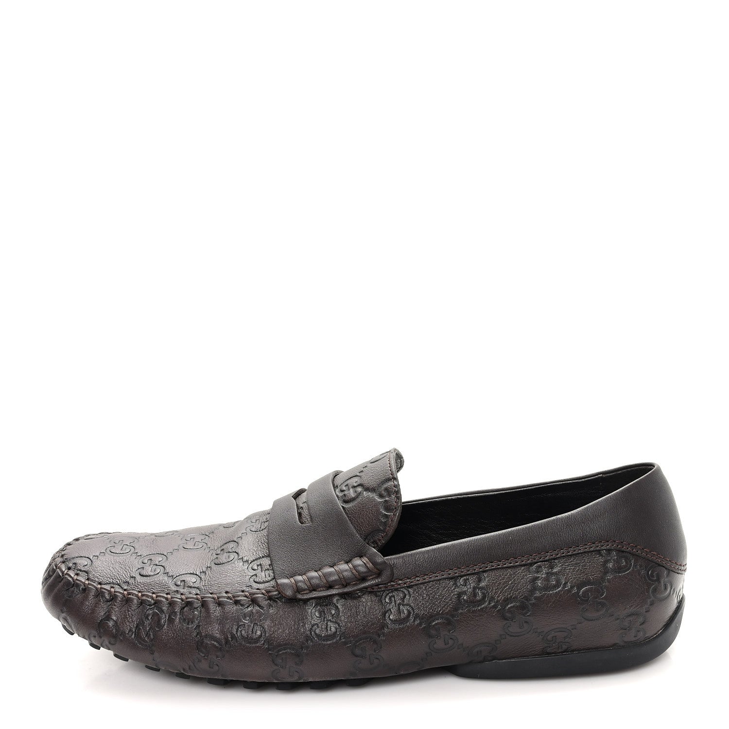Gucci Guccissima Mens Driver Loafers 8 Chocolate 1874202 – FASHIONPHILE