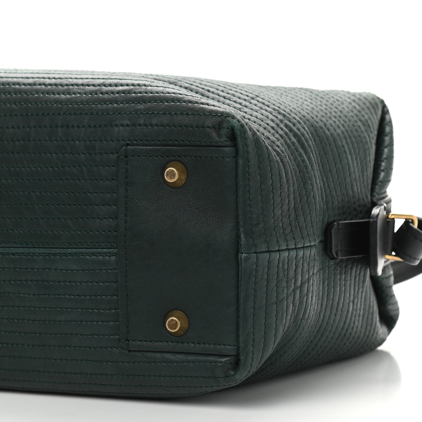 Calfskin Padam Bowling Bag Green