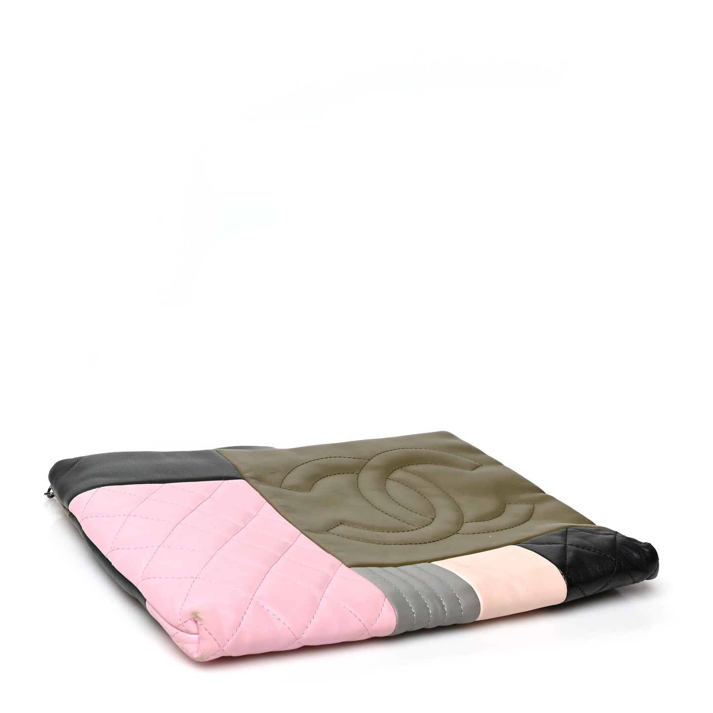 Lambskin Patchwork Large Cosmetic Case Multicolor