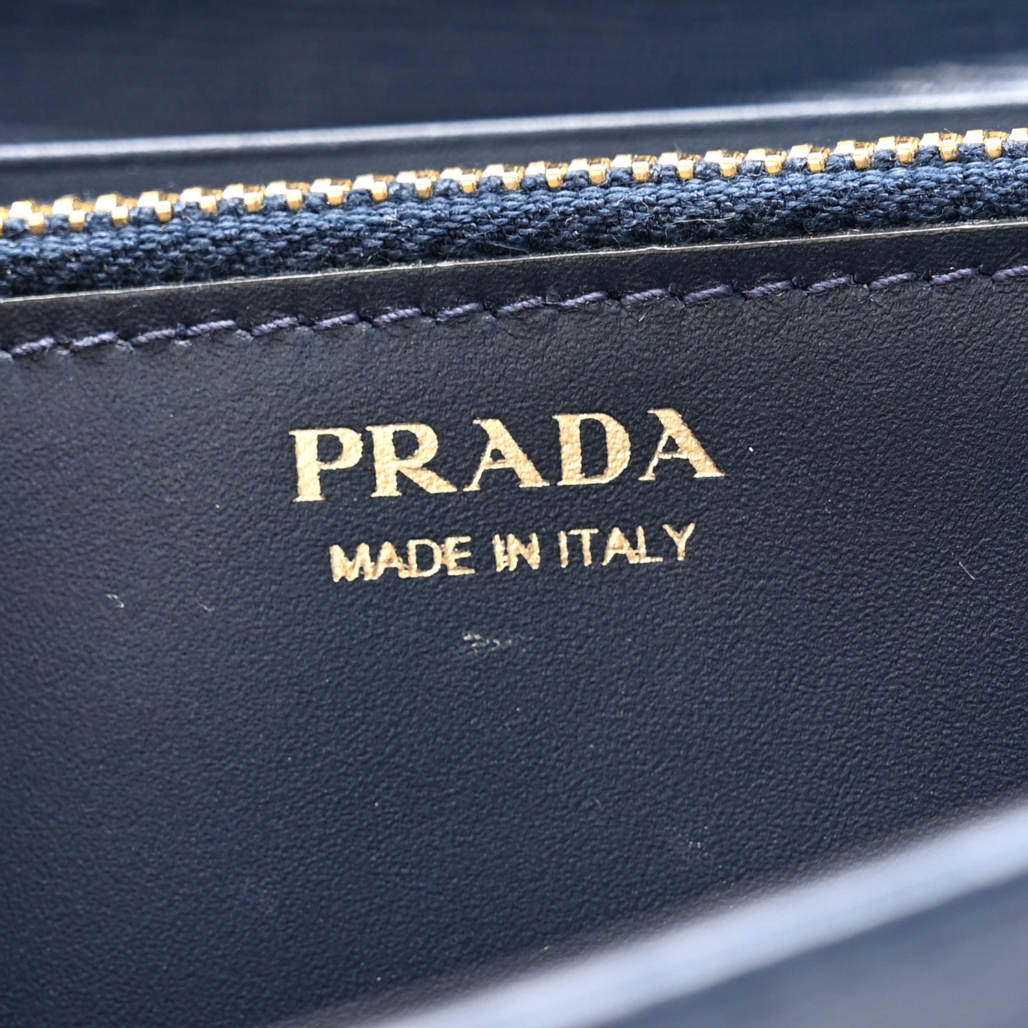 Prada Vitello Move Metal Oro Chain Wallet Bluette 7 of 11