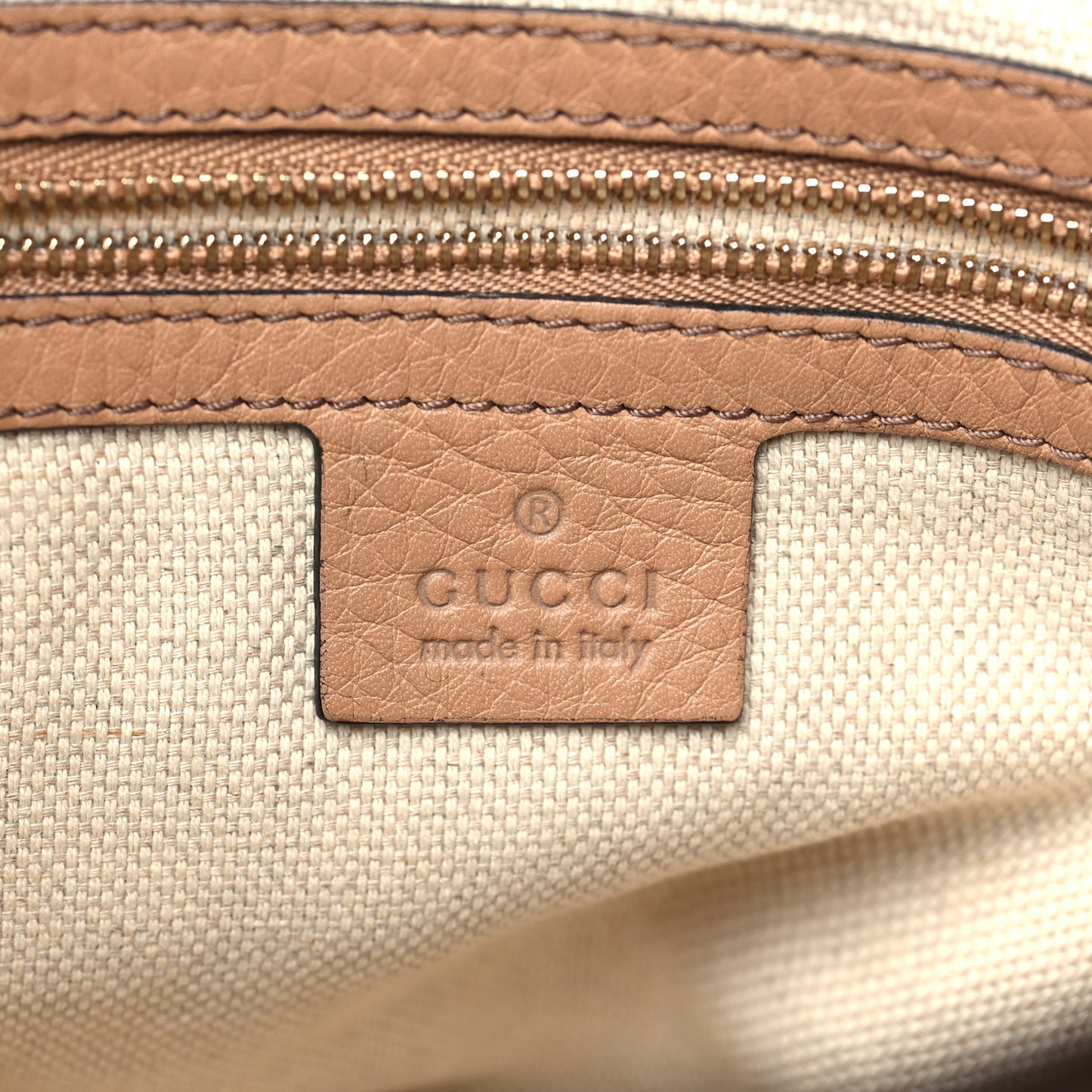 Pebbled Calfskin Small Soho Top Handle Bag Camelia