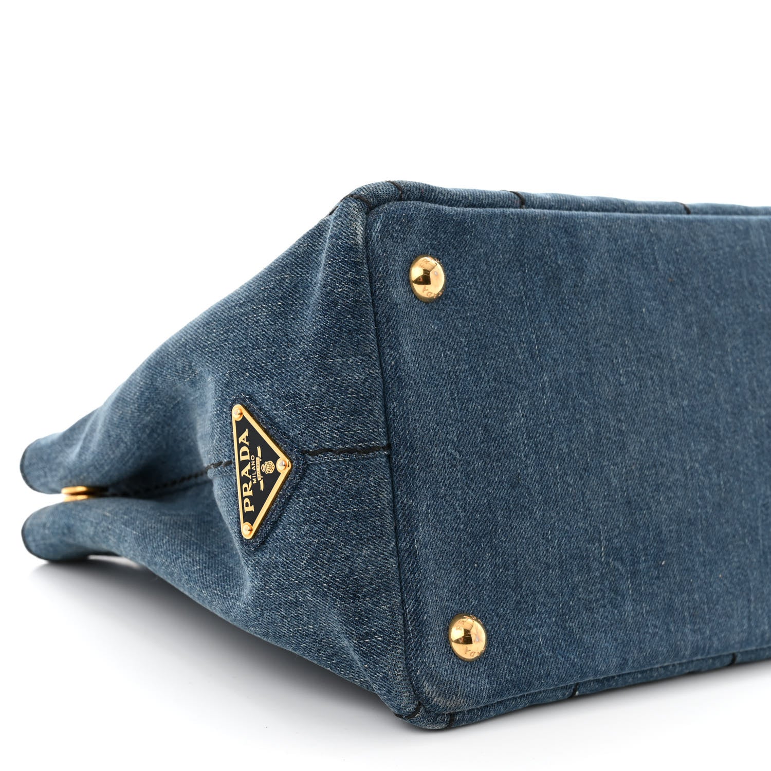Prada Denim Small Logo Tote Bleu 9 of 10