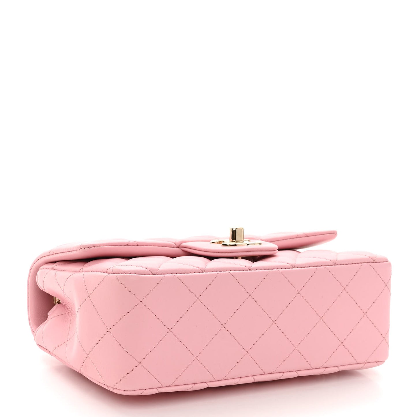 Lambskin Quilted Mini Rectangular Flap Pink