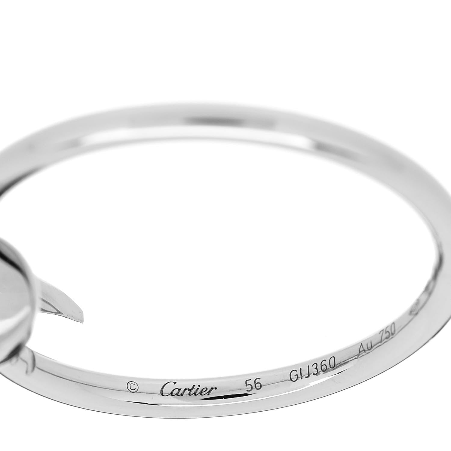 Cartier 18K White Gold Small Juste Un Clou Ring 56 7.5 4 of 5