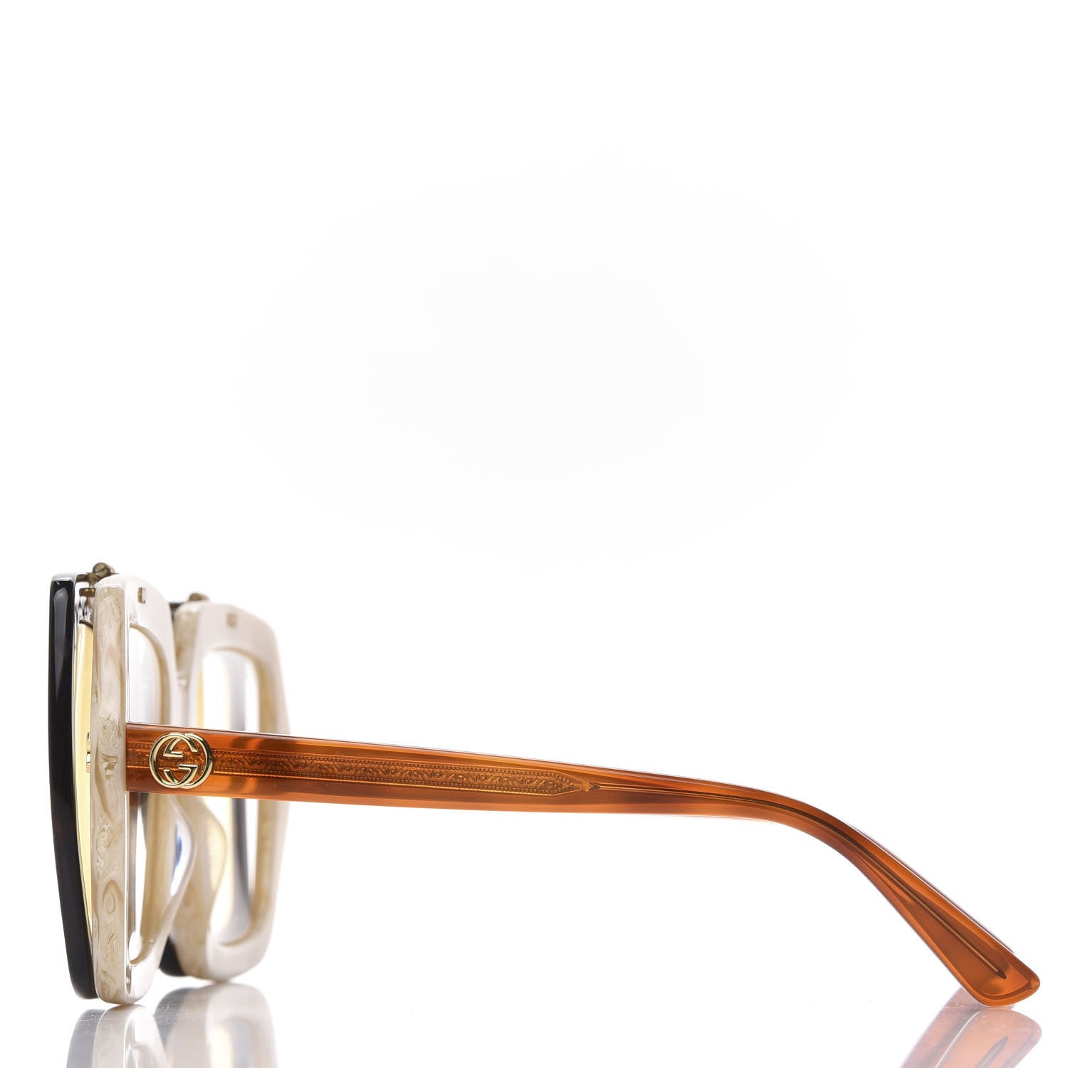 Gucci Acetate Oversized Flip Up Sunglasses GG0088S Tortoise 4 of 9