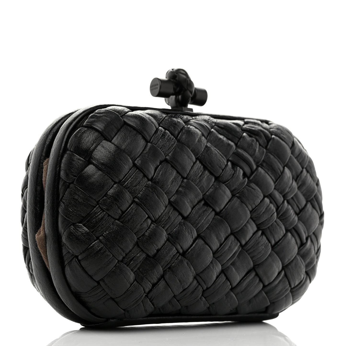 Nappa Intrecciato Knot Clutch Black