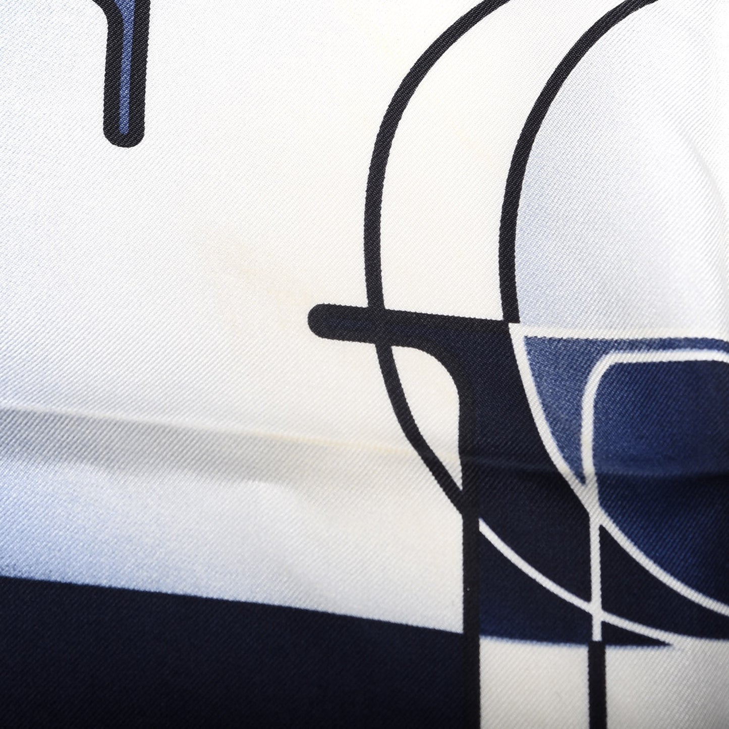 Silk CD Square Scarf Navy White