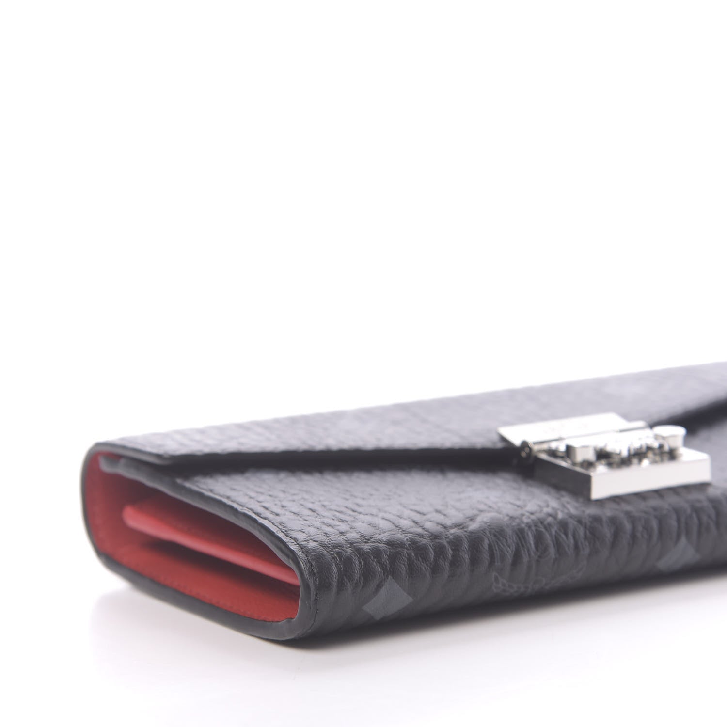 MCM Visetos Large Patricia Wallet On Chain Black Red 6 of 9