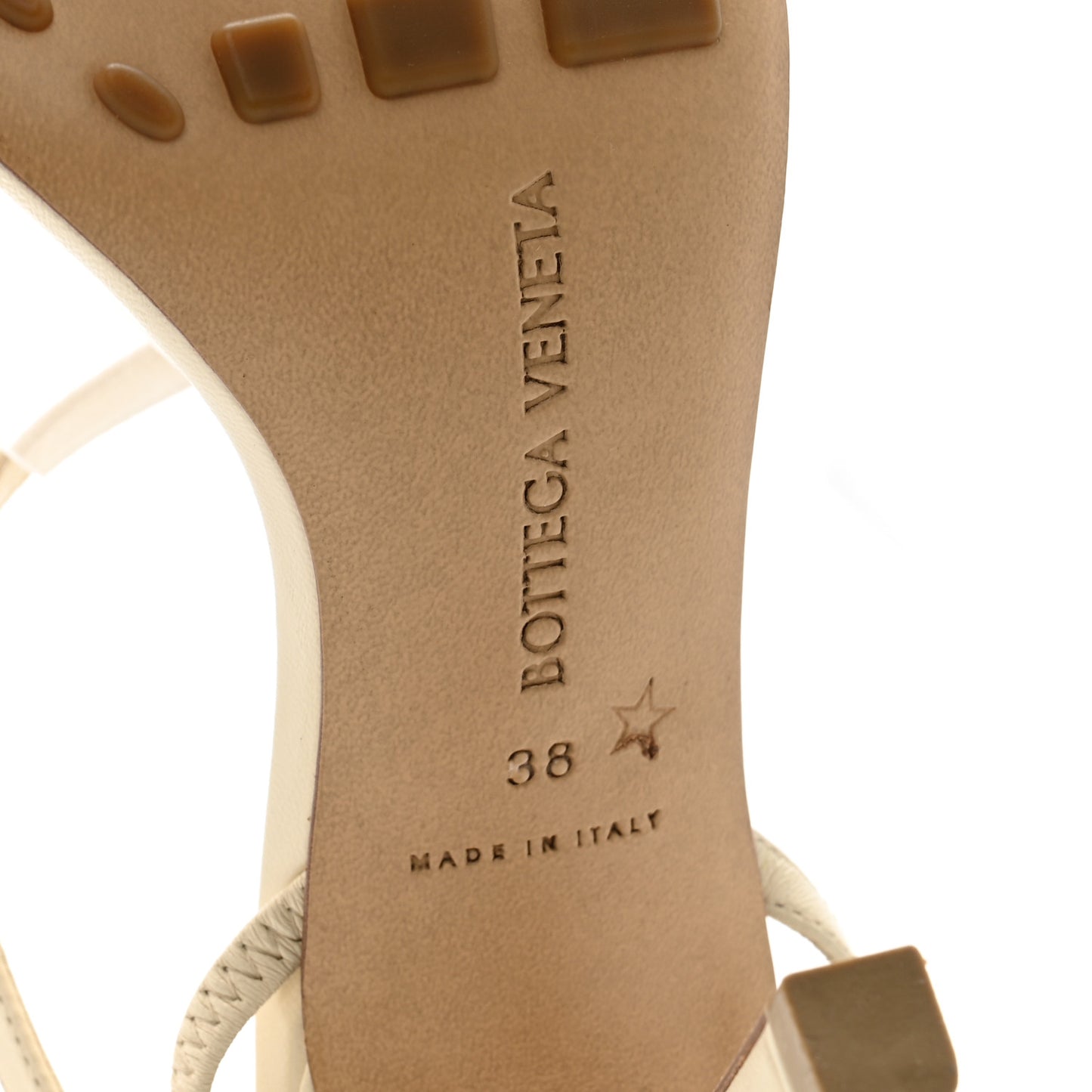 Lambskin Studded Stretch Multi Strap 90mm Sandals 38 Sea Salt