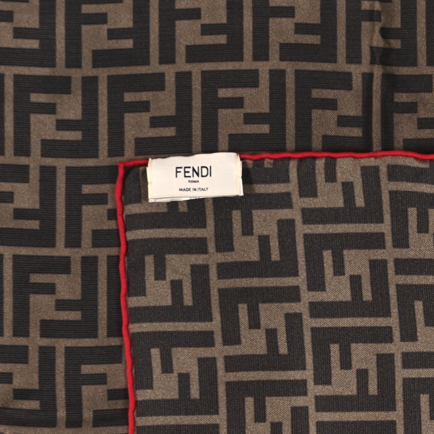 Silk FF Scarf Brown Black Red