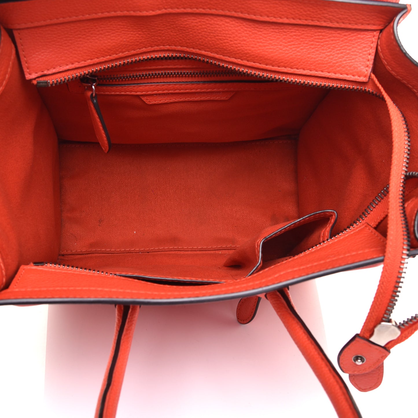 Drummed Calfskin Micro Luggage Vermillion