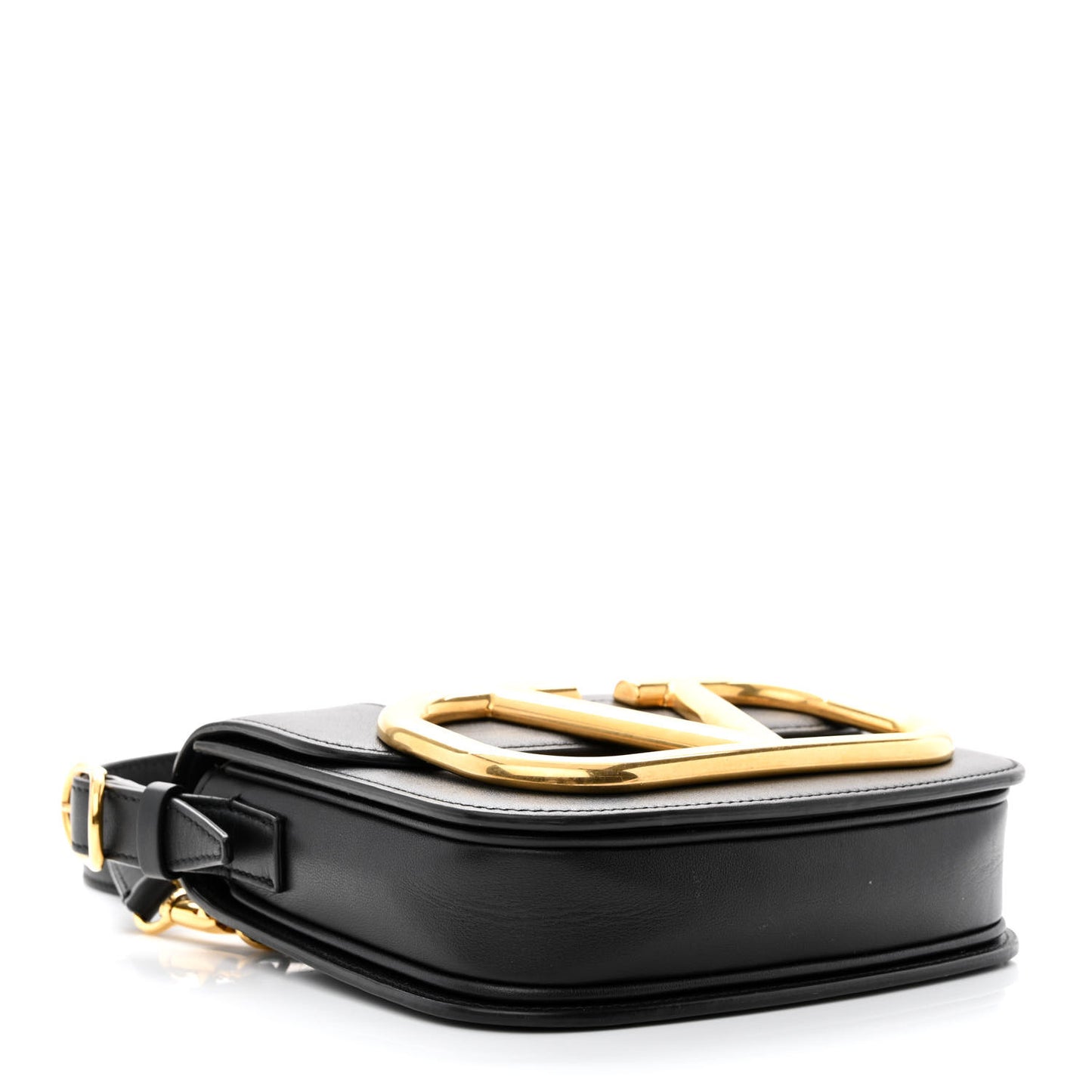 Calfskin Supervee Top Handle Crossbody Bag Black