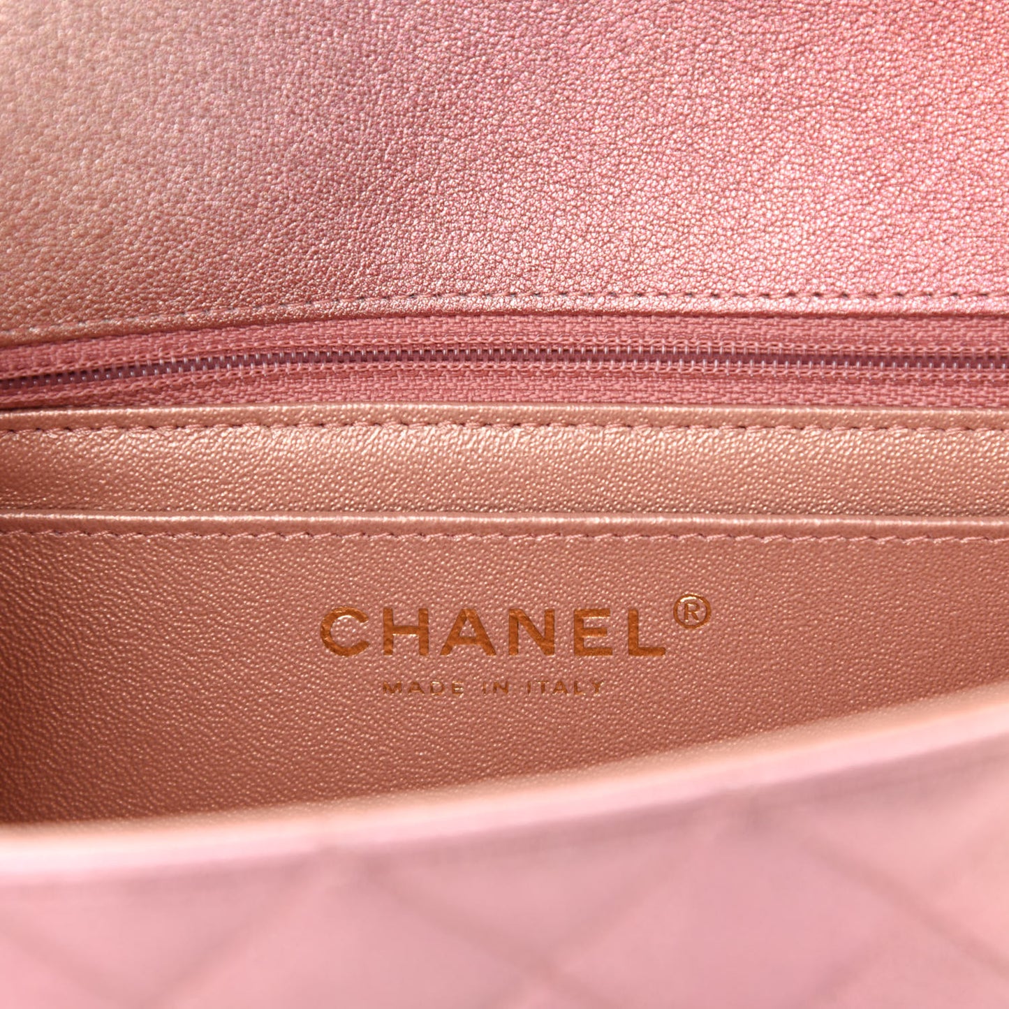 Metallic Lambskin Quilted Ombre Mini Rectangular Flap Pink
