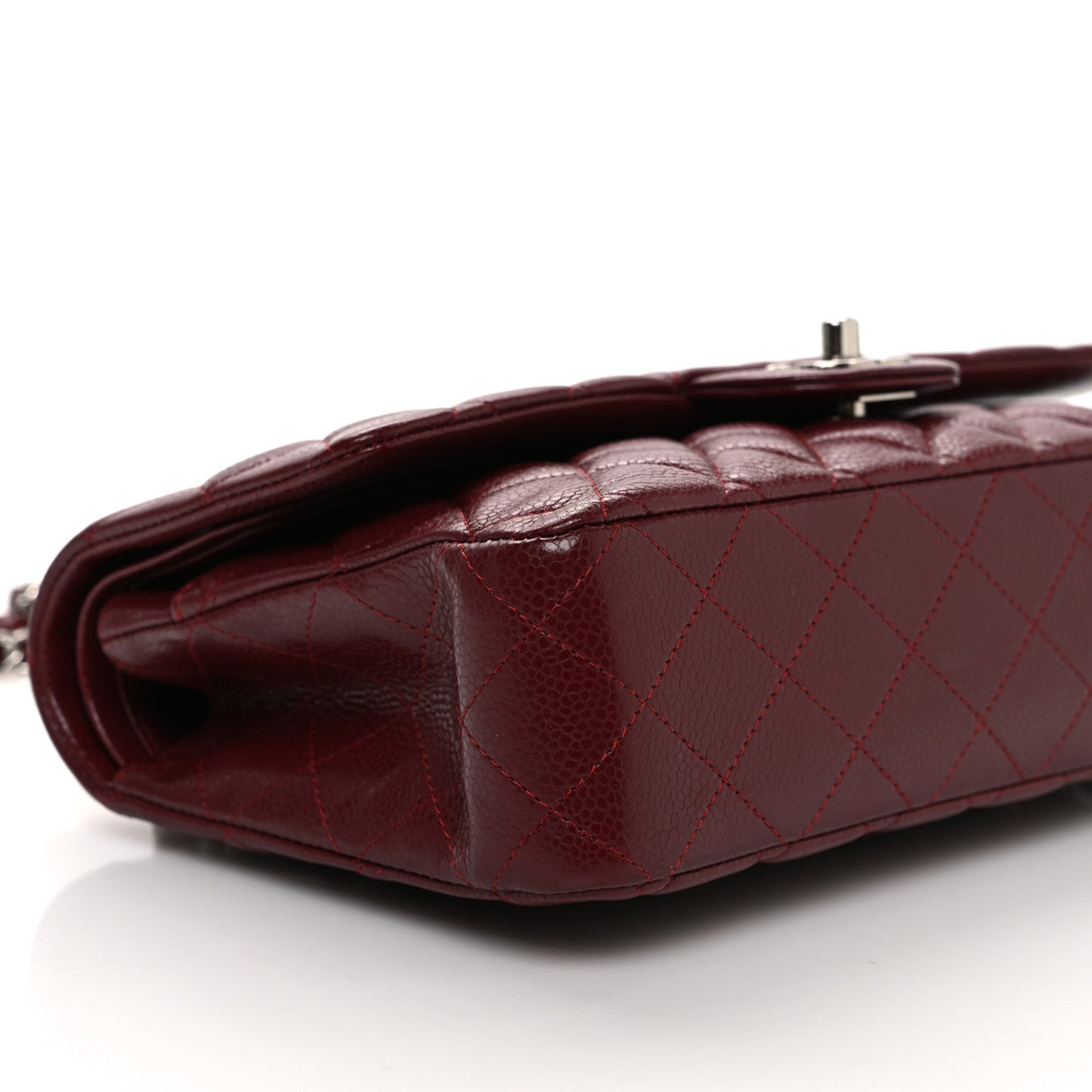 Caviar Quilted Medium Double Flap Burgundy