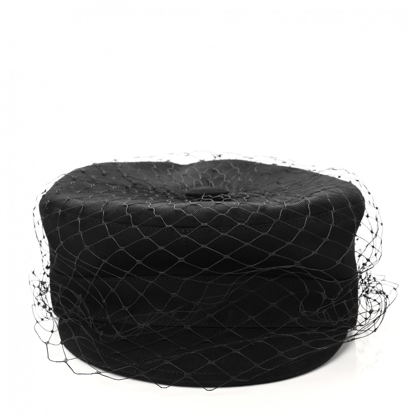 Cotton Canvas Arty Cap with Veil 58 Black