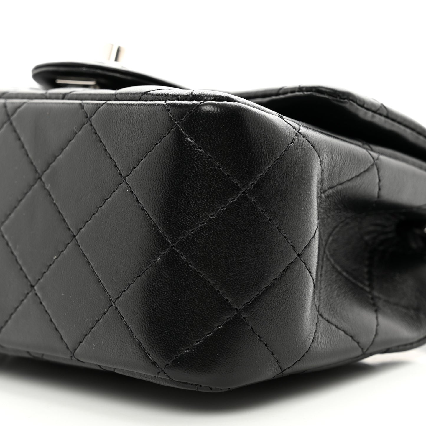 Lambskin Quilted Mini Square Flap Black