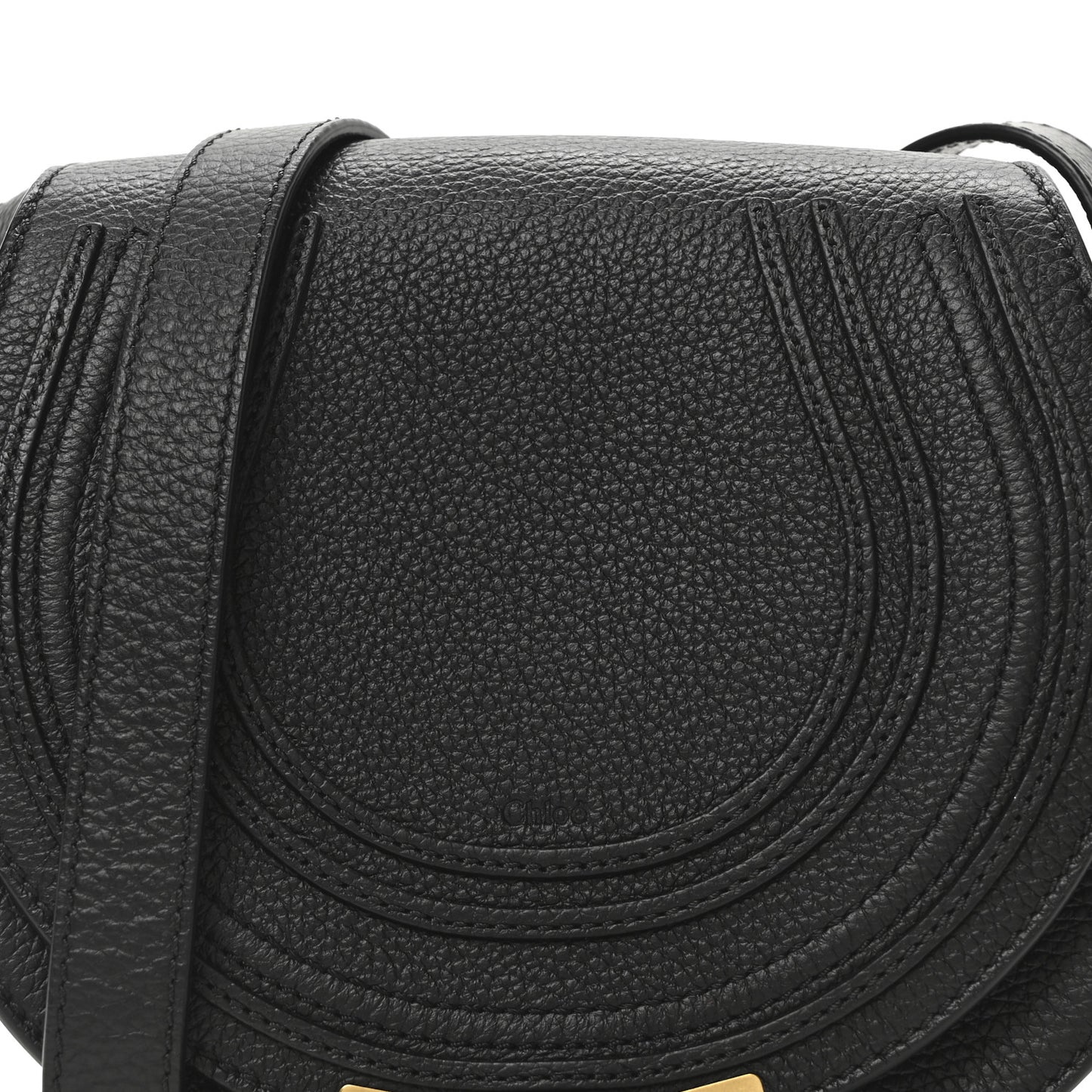 Calfskin Mini Marcie Round Crossbody Bag Black