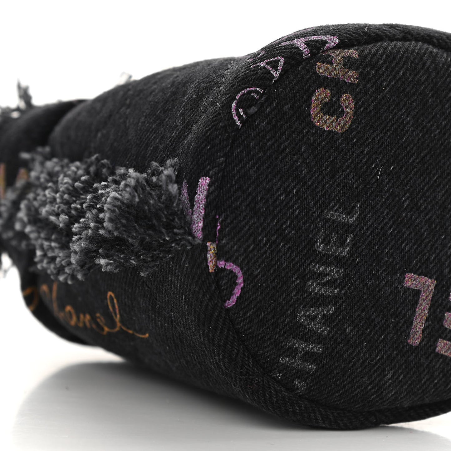 Denim Quilted Mood Mini Bucket With Chain Black Multicolor