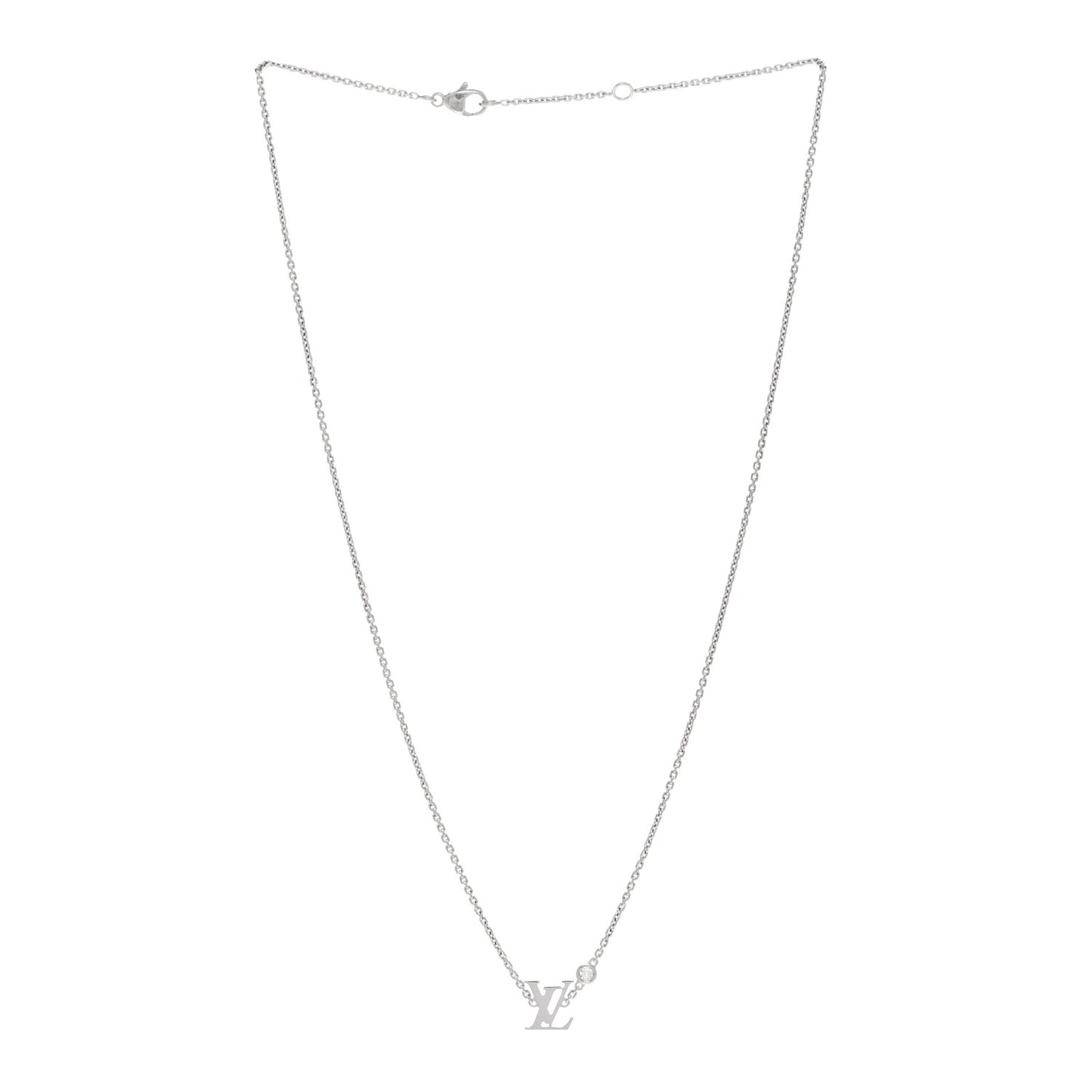 18K White Gold Diamond Idylle Blossom LV Pendant Necklace