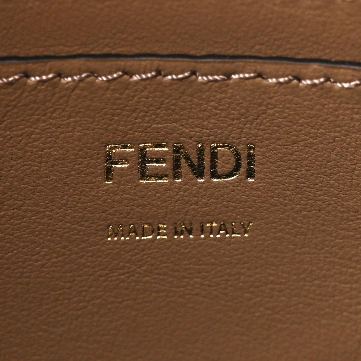 Fendi Fabric Jacquard Vitello Grace FF 1974 Baguette Pouch Tobacco Moro Sand 5 of 8