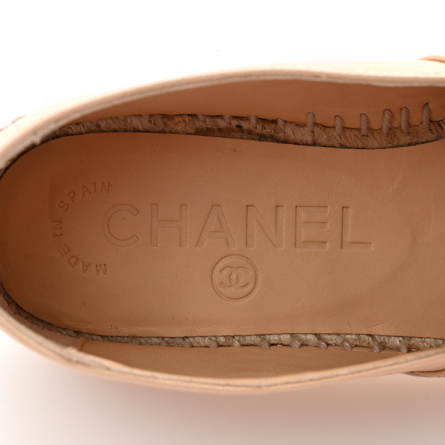 Lambskin CC Espadrilles 35 Beige Black
