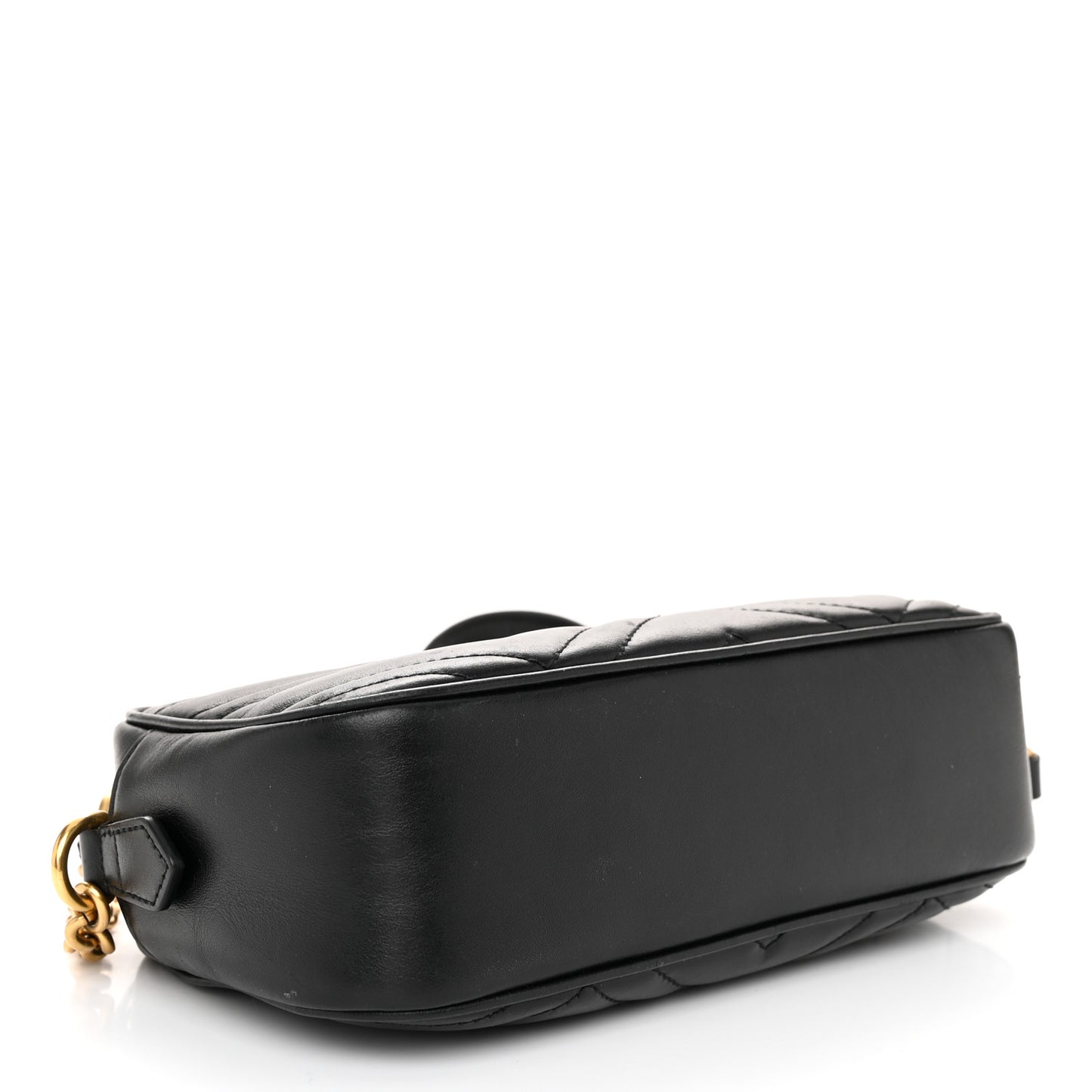 Calfskin Matelasse Small GG Marmont Chain Shoulder Bag Black
