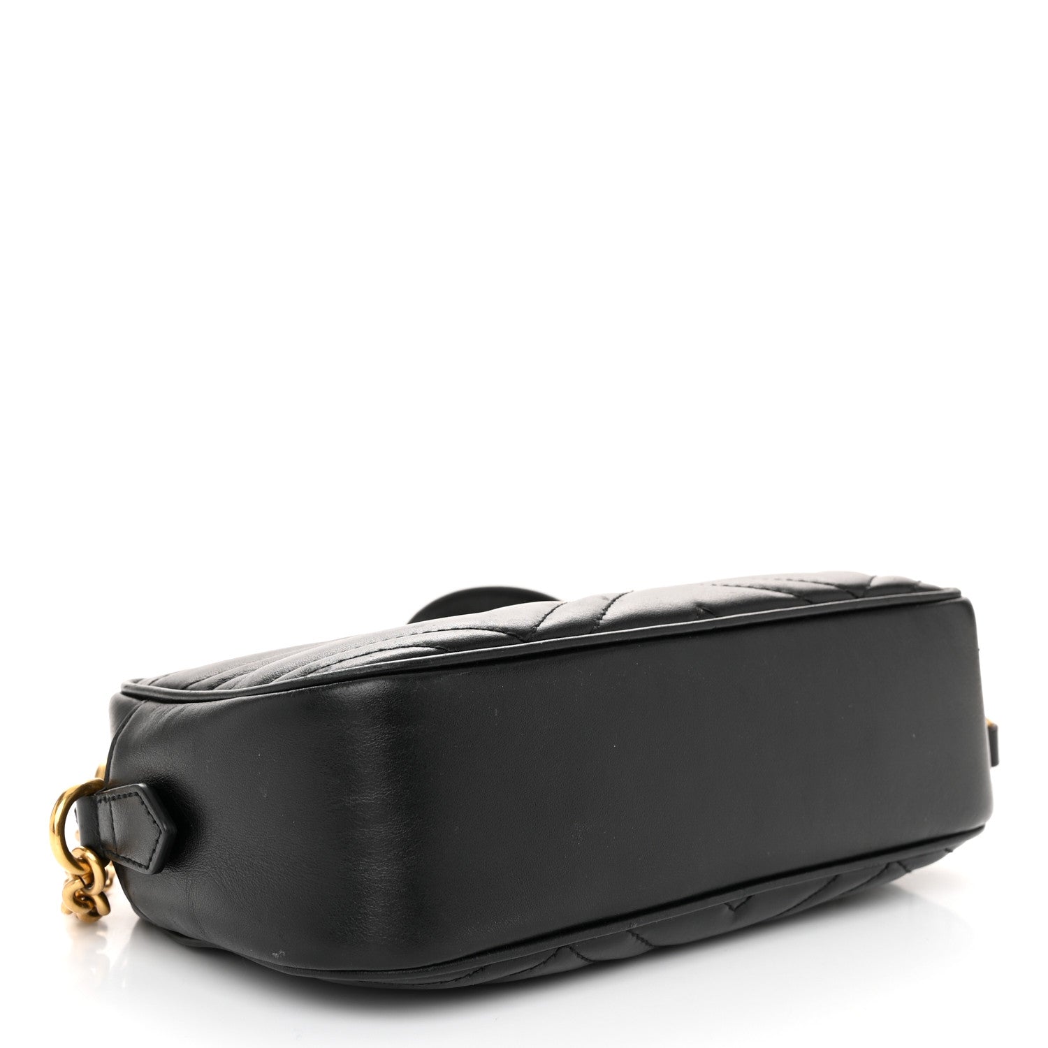 Gucci Calfskin Matelasse Small GG Marmont Chain Shoulder Bag Black 4 of 11