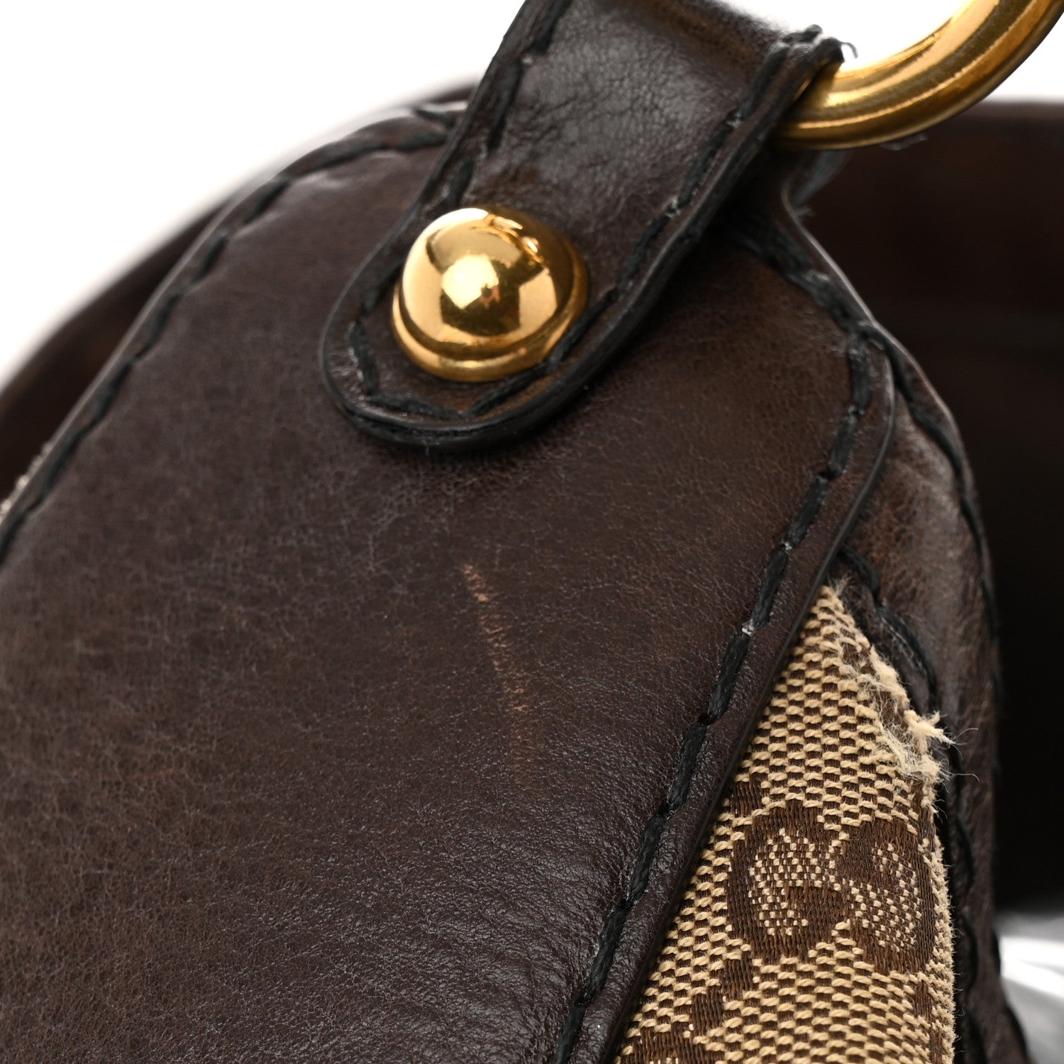 Gucci Monogram Large Jockey Hobo Dark Brown 11 of 12
