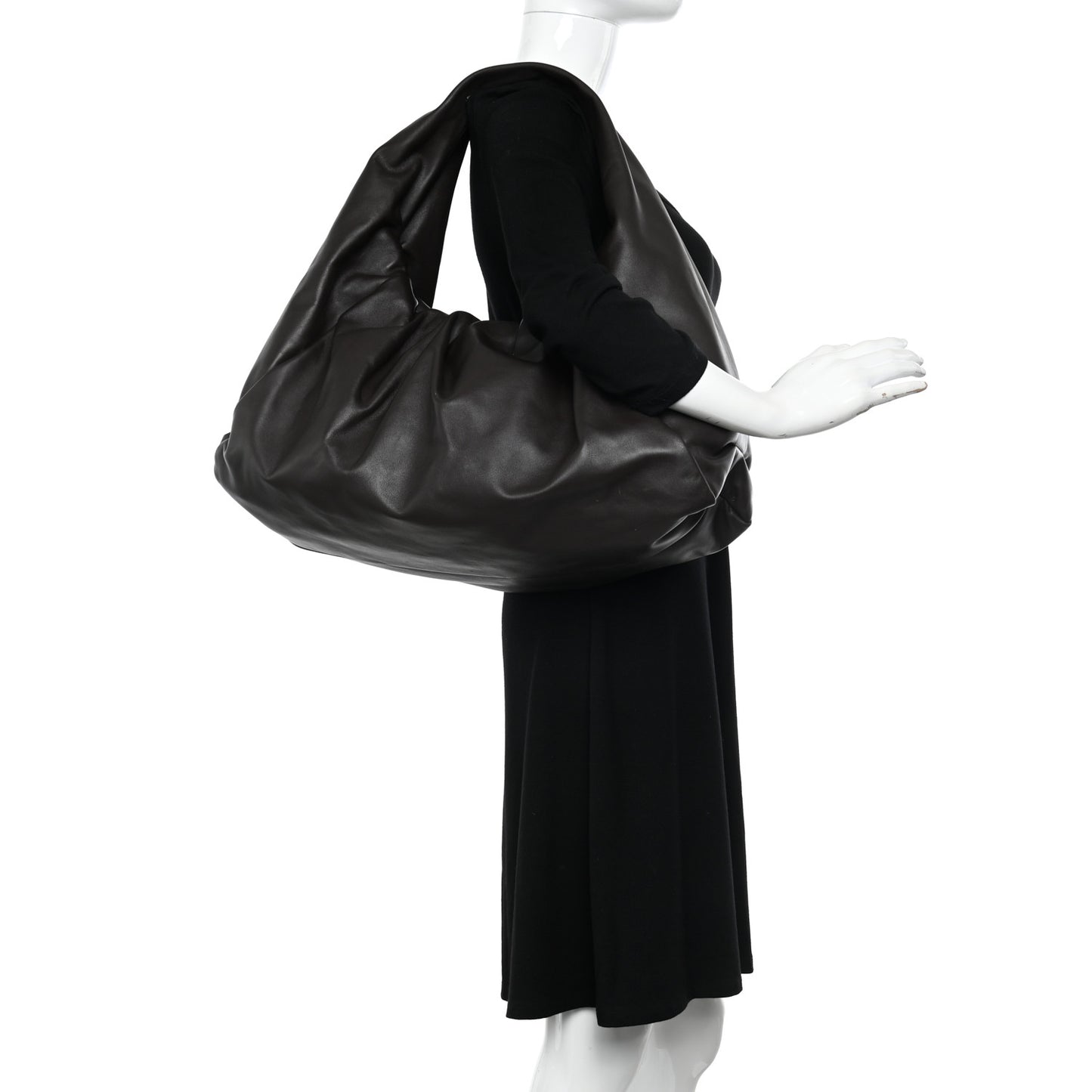 Smooth Butter Calfskin Large The Shoulder Pouch Brownie