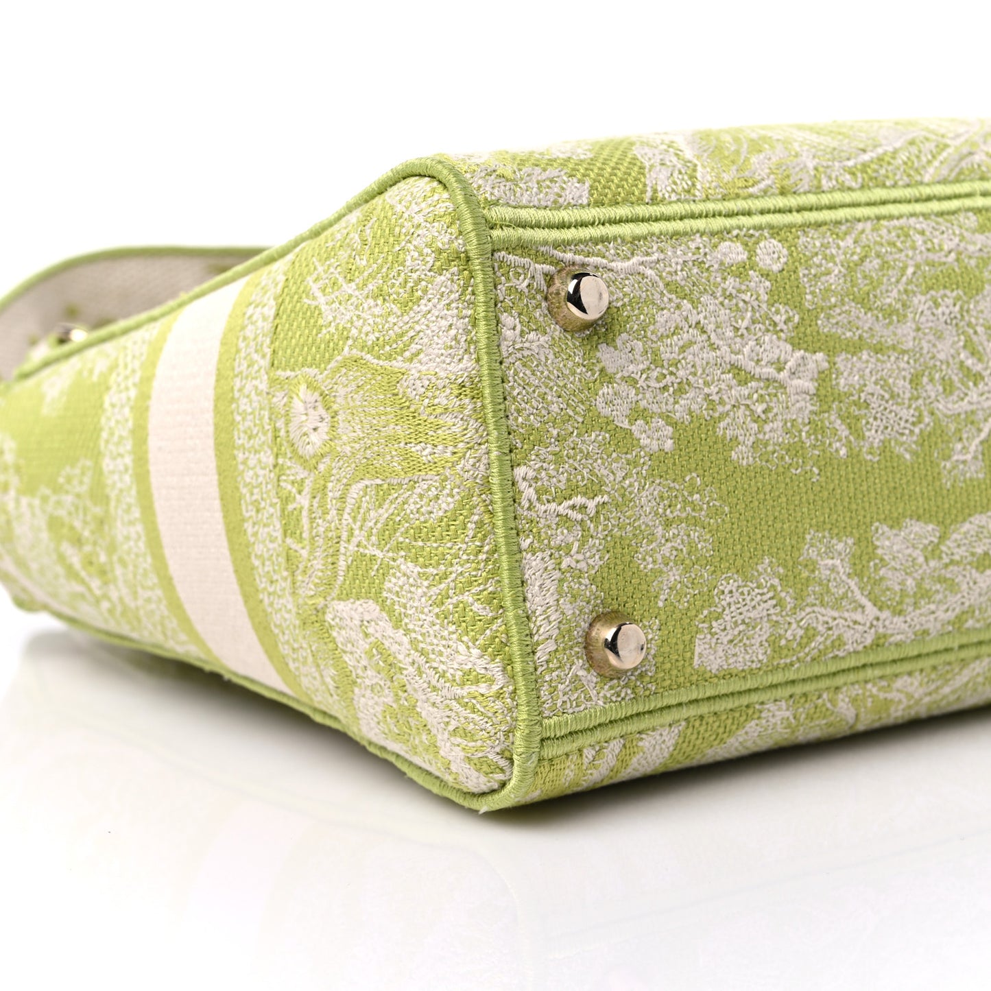 Canvas Toile De Jouy Reverse Embroidered Medium Lady D-Lite Green