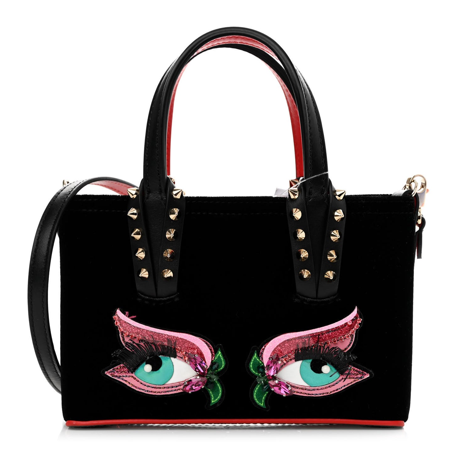 Velour Eyelet Nano Cabata Tote Black Multicolor