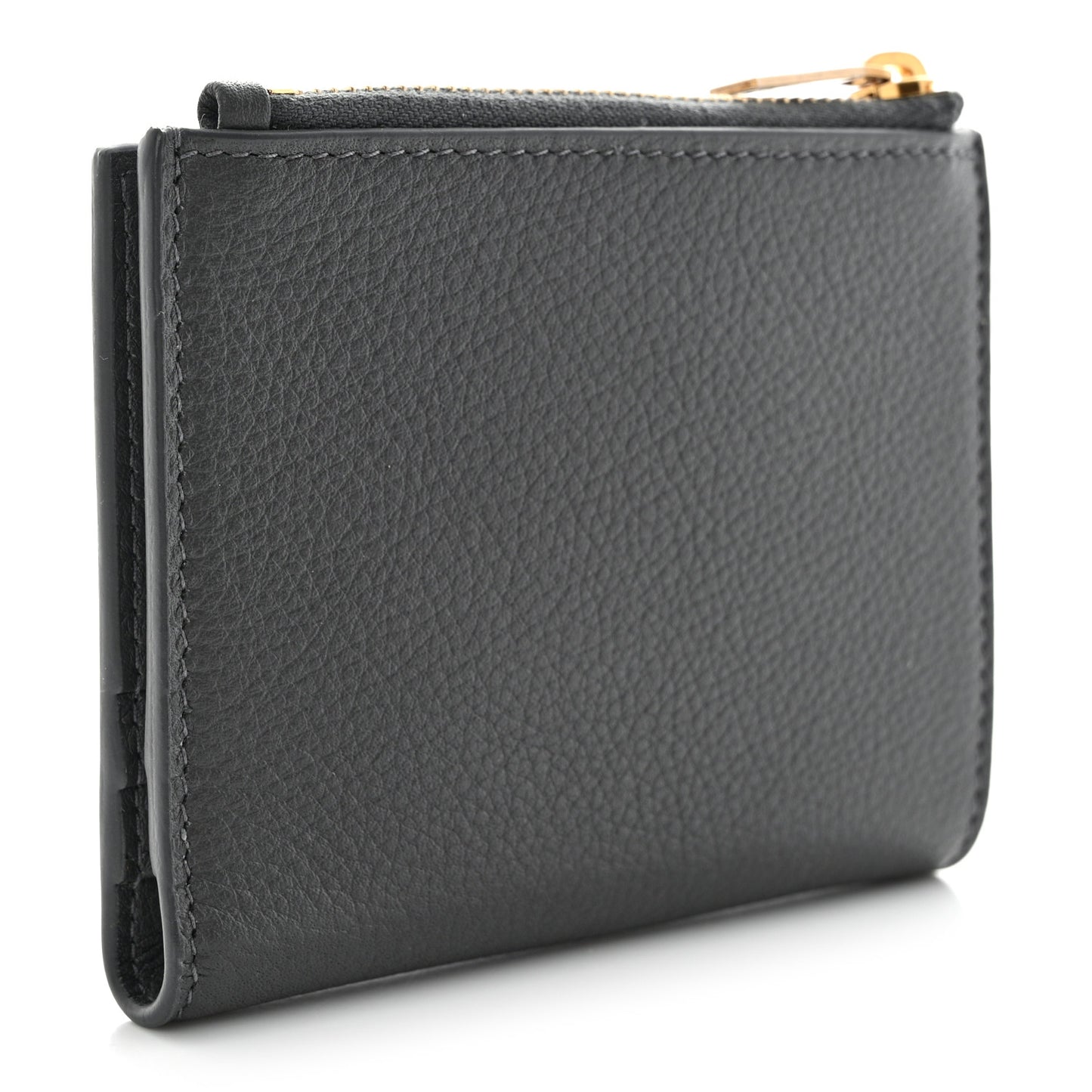 Calfskin Compact Zip Wallet Storm