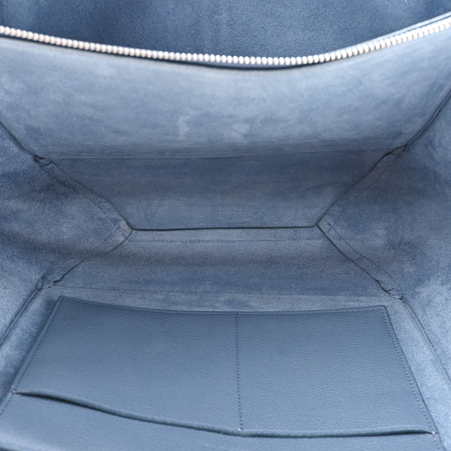 Calfskin Small Tri-Fold Shoulder Bag Steel Blue