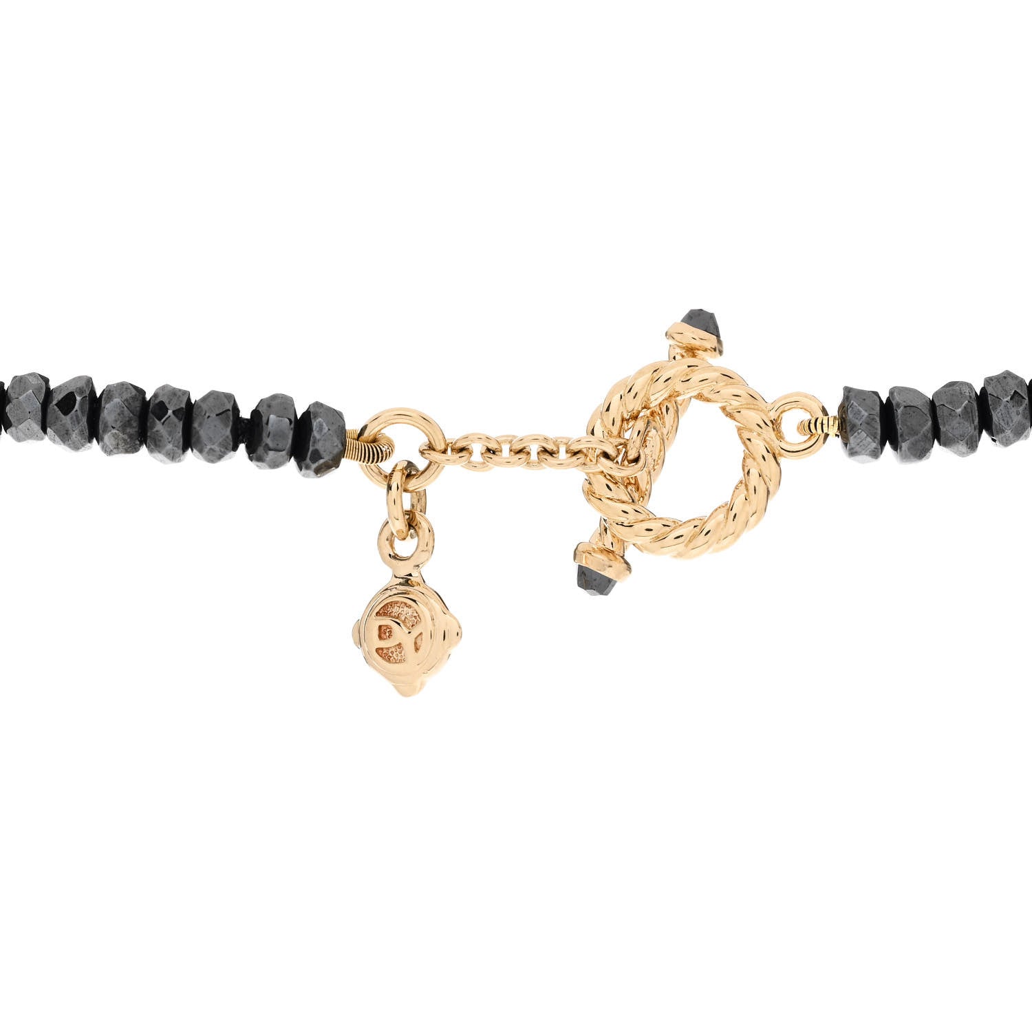 David Yurman 18K Yellow Gold Hematine Black Onyx Cable Berries Tweejoux Necklace 36" 4 of 6
