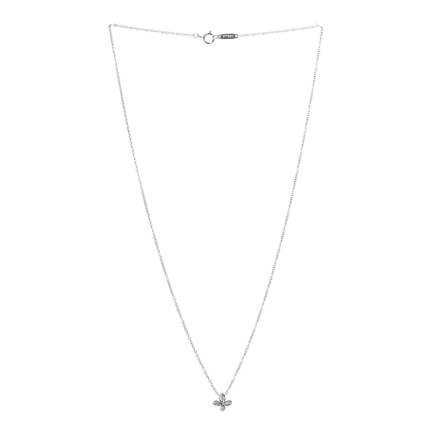 Platinum Diamond Fleur de Lis Pendant Necklace
