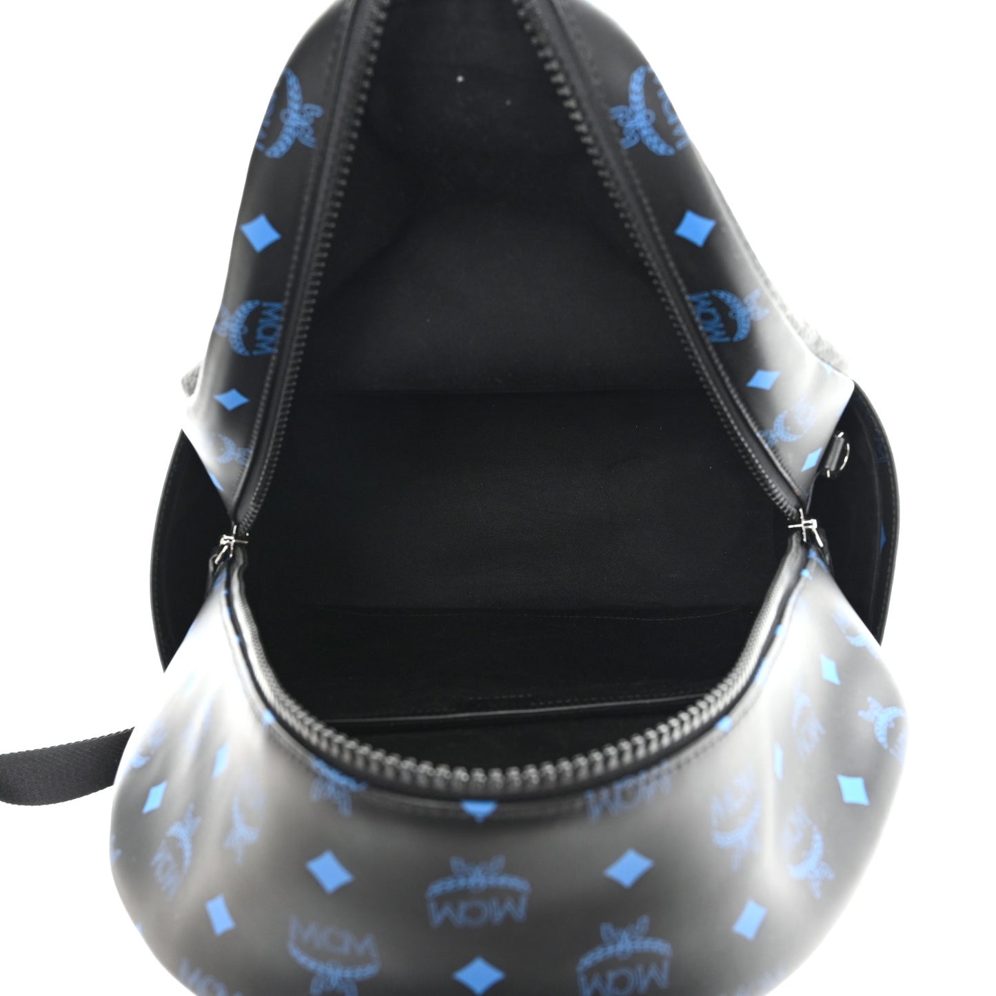 Grained Calfskin Visetos Color Splash Medium Backpack Black Orange Blue
